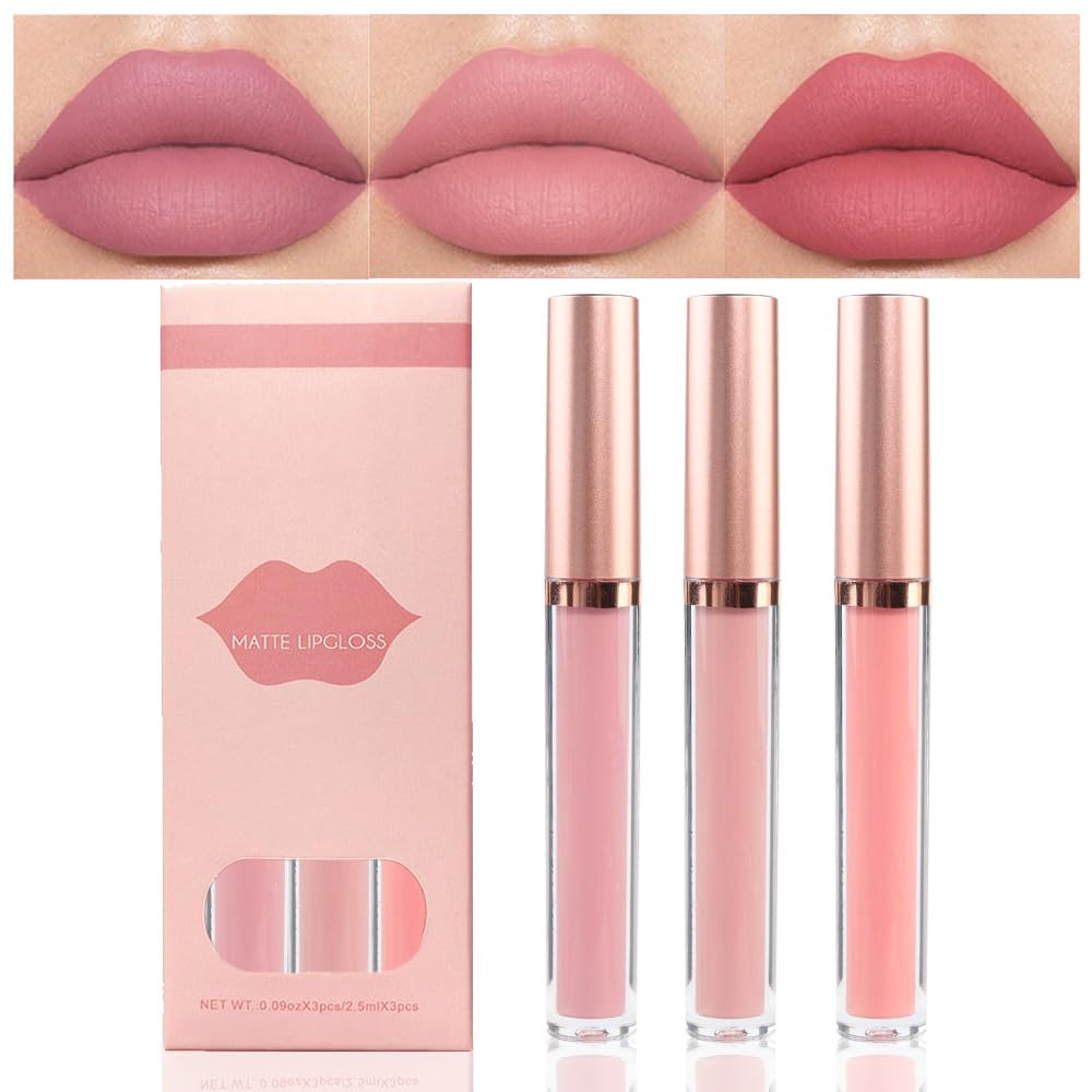 AMYS Matte Plum Trio Liquid Lipstick Set - 24hr Smudgeproof