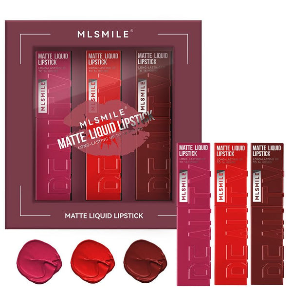 MatteCharm 3Pc Waterproof Lipstick Kit