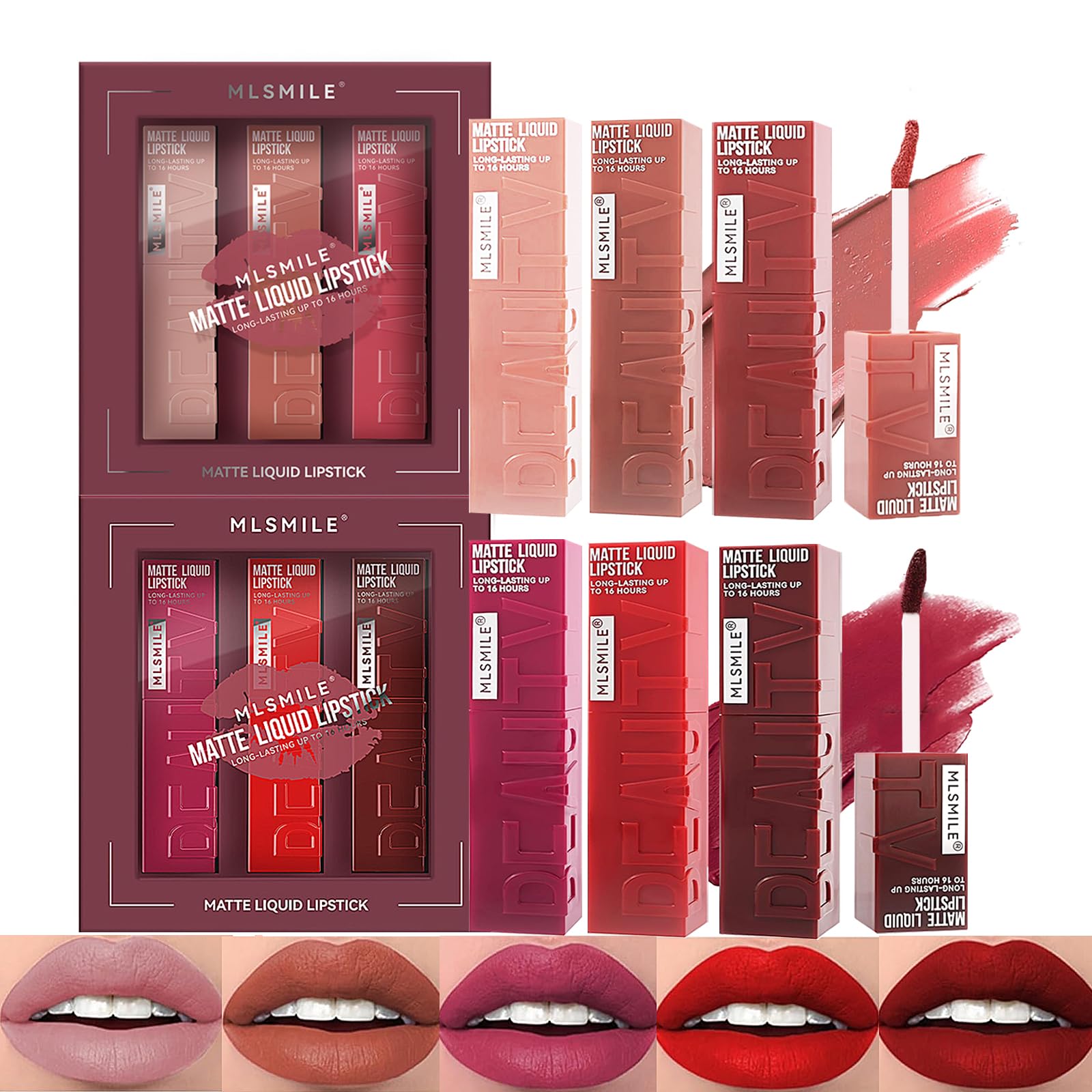 6-Piece Matte Velvet Lip Set - Long Wear & Waterproof